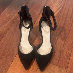 Nine West Wedge Black Suede Heels